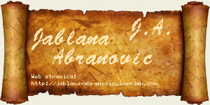 Jablana Abranović vizit kartica